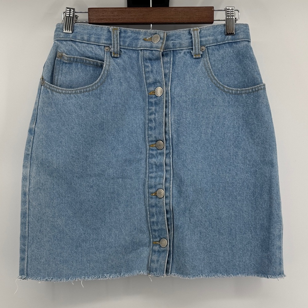 Vintage Cactus Jeans Denim button down Skirt Women's Size 8 Knee Length